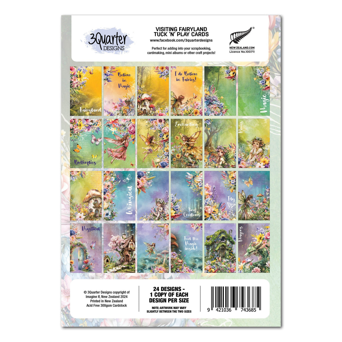 3Quarter Designs Visiting Fairyland - Tuck N Play Cards