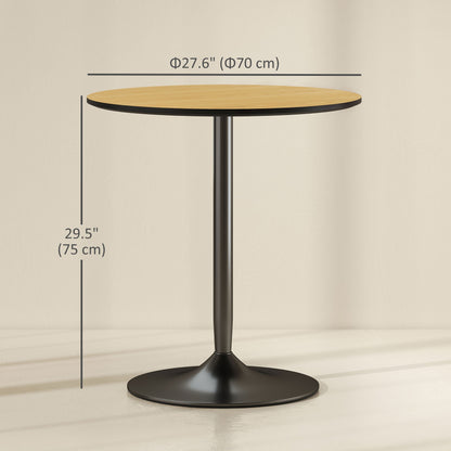 Avis 27.6" Modern Wooden Dining Table with Steel Base-Natural