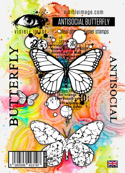 Visible Image Antisocial Butterfly - A6 Stamp Set