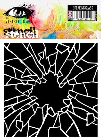 Visible Image Breaking Glass Stencil - 6 x 6