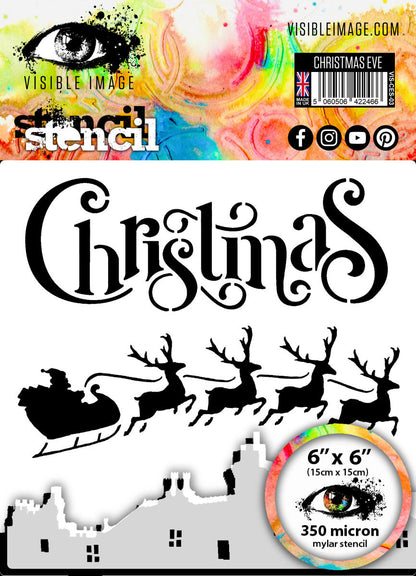 Visible Image Pochoir Réveillon de Noël - 6 x 6