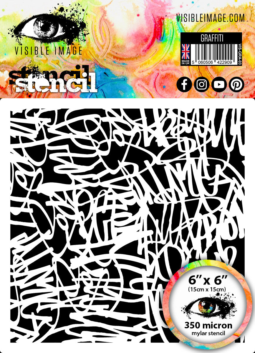 Pochoir graffiti image visible - 6 x 6