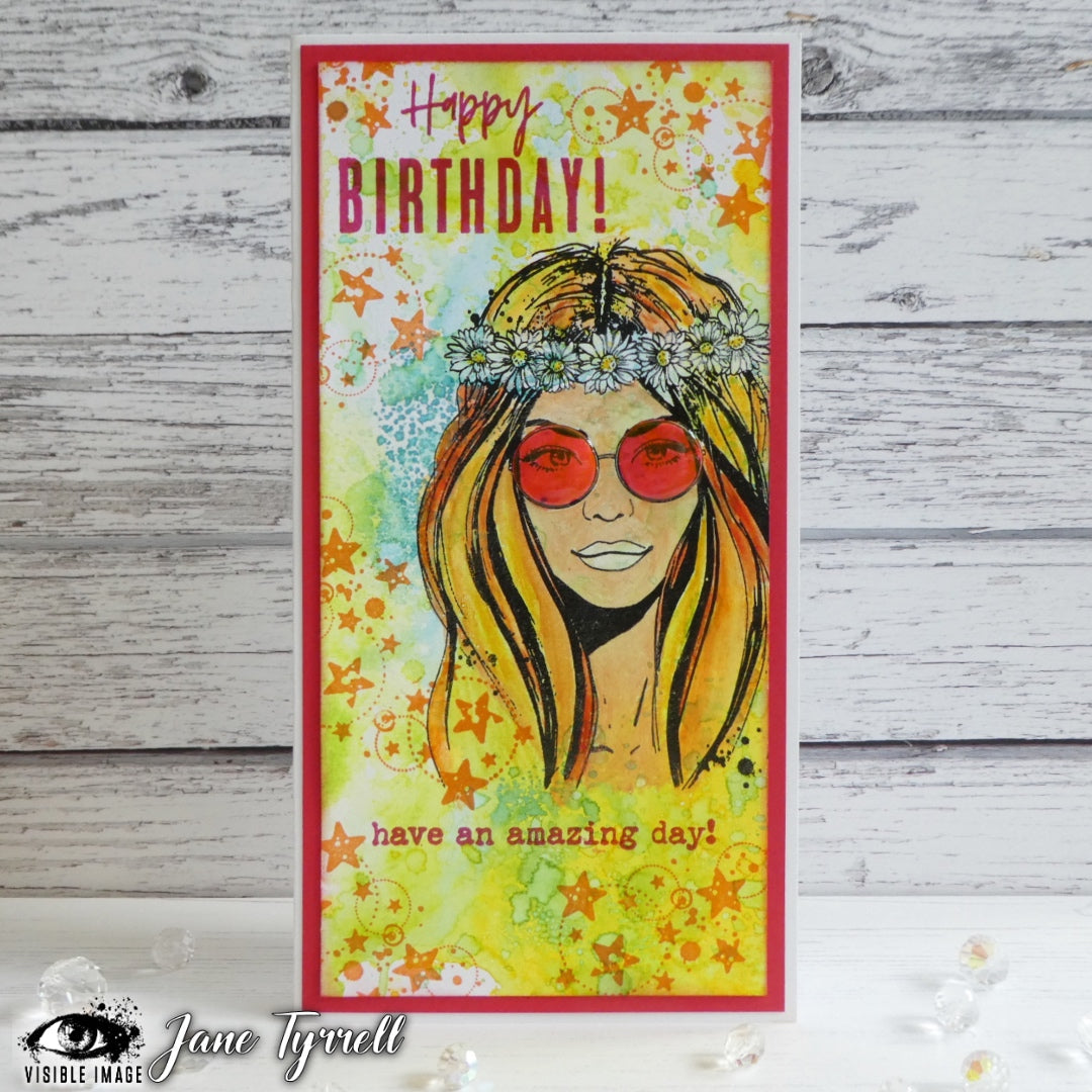 Visible Image Hippie Chick - Planche de tampons A6