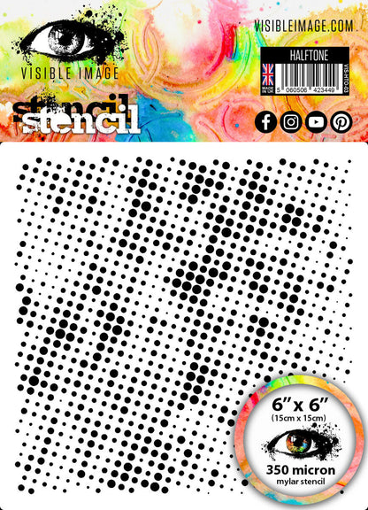 Pochoir demi-ton image visible - 6 x 6