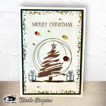 Visible Image Sketched Christmas Trees - A6 Stamp Set