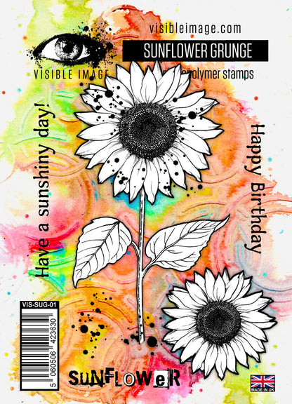 Visible Image Sunflower Grunge - A6 Stamp Set