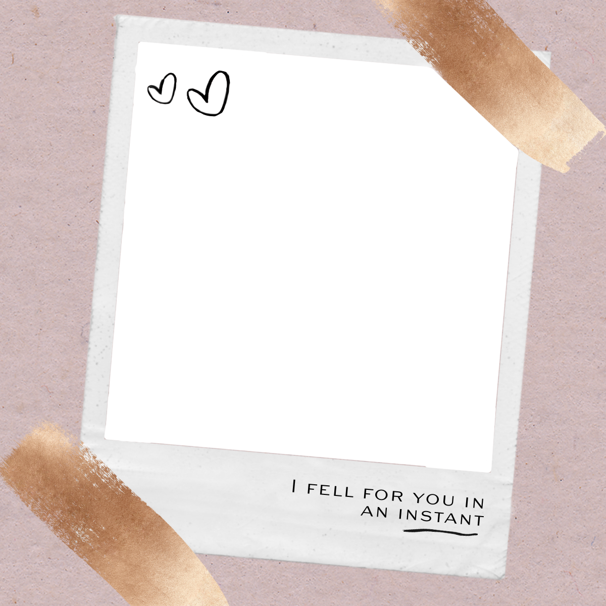 Toile photo Polaroid Cœur d'amour - Impression sur toile personnalisée Saint-Valentin