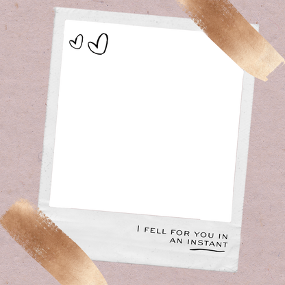 Toile photo Polaroid Cœur d'amour - Impression sur toile personnalisée Saint-Valentin