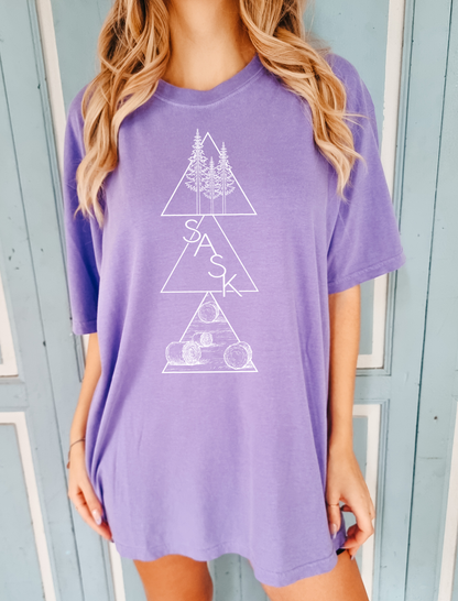 T-shirt unisexe géométrique Saskatchewan | Vêtements de la Prairie