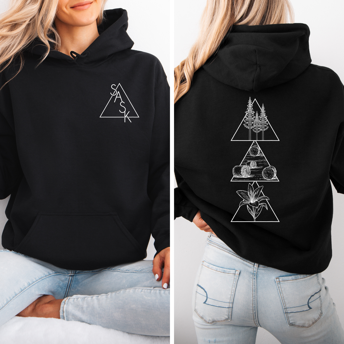 Chandail à capuchon géométrique Saskatchewan | Vêtements Sask