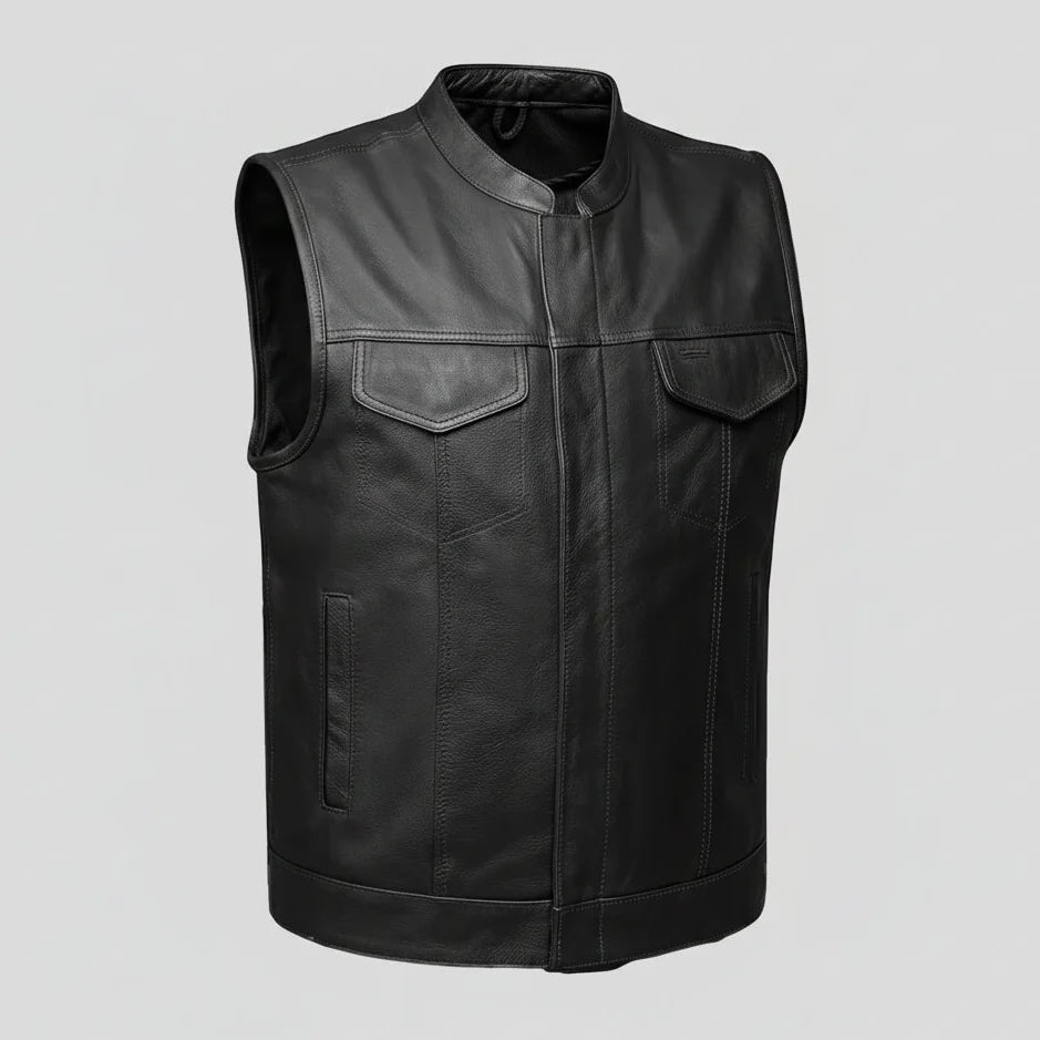Gilet de club en cuir pour homme Open Road