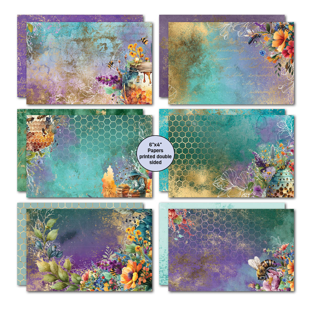 Lot de 10 cartes 3Quarter Designs Bee Happy 15x10 cm