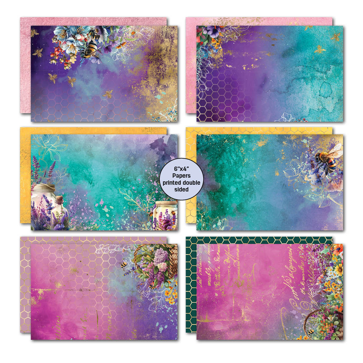 Lot de 10 cartes 3Quarter Designs Bee Happy 15x10 cm