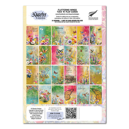 3Quarter Designs Fluttering Wings - Cartes à glisser et jouer