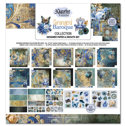 Set de papier et de découpes Grunged Baroque 12x12 3Quarter Designs