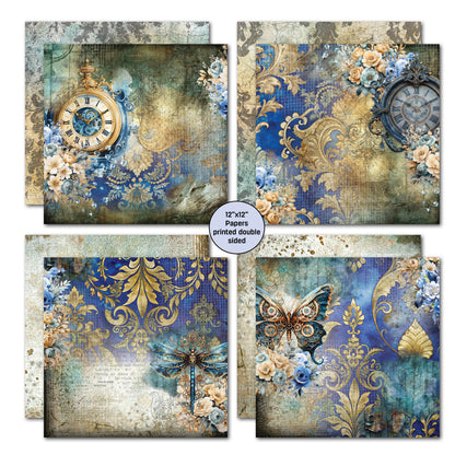 Set de papier et de découpes Grunged Baroque 12x12 3Quarter Designs