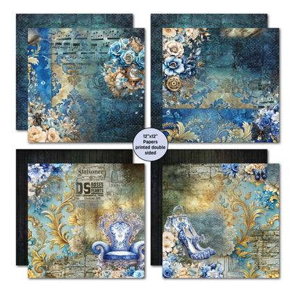 Set de papier et de découpes Grunged Baroque 12x12 3Quarter Designs