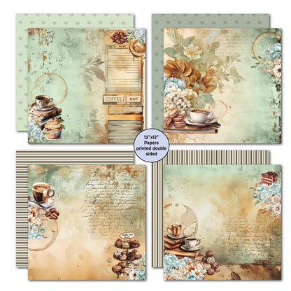 3Quarter Designs Mocha Fix 12x12 Design Paper & Diecuts Set