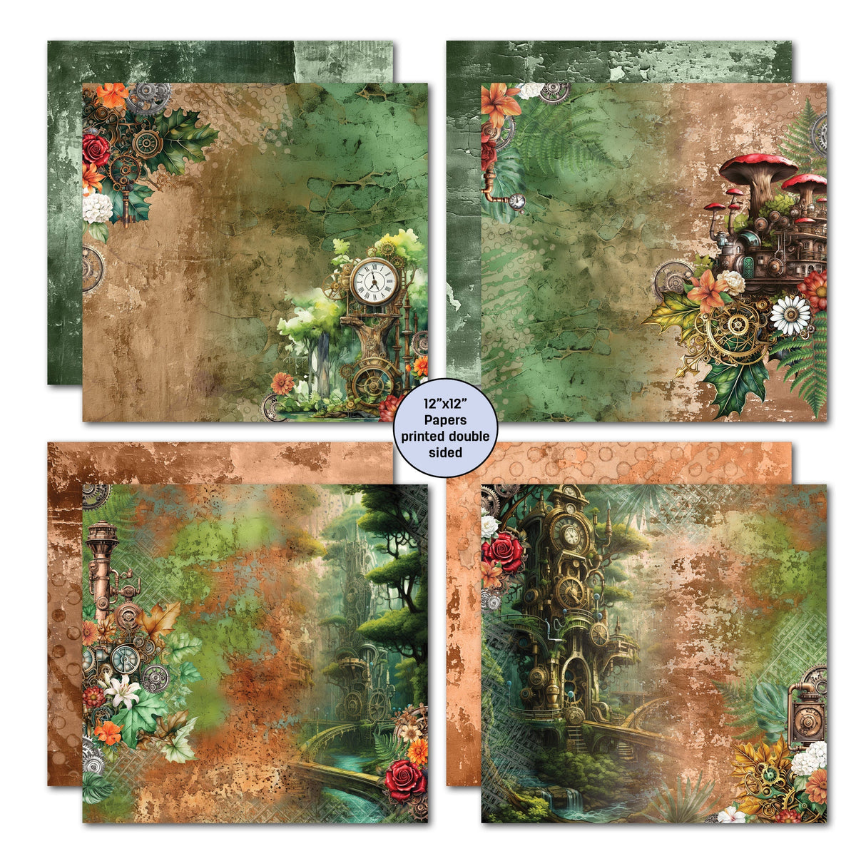 3Quarter Designs Punk'ed Forest Papier Design & Dies 30x30cm Set