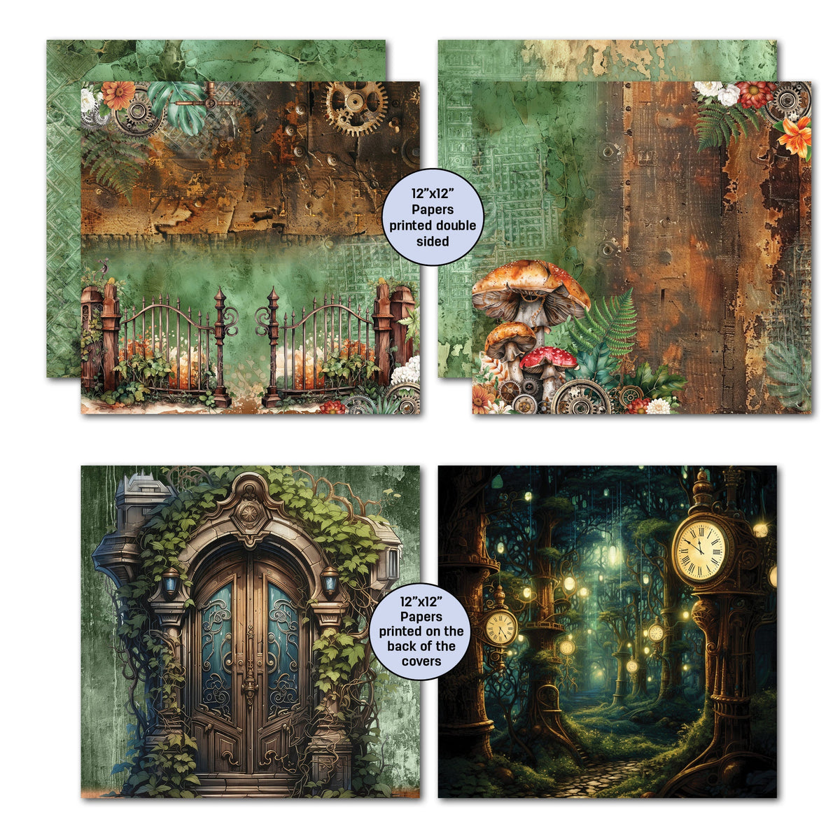 3Quarter Designs Punk'ed Forest Papier Design & Dies 30x30cm Set
