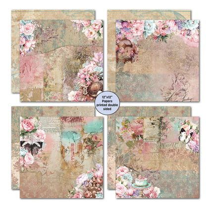 3Quarter Designs Positivi-Tea 12x12 Design Paper & Diecuts Set
