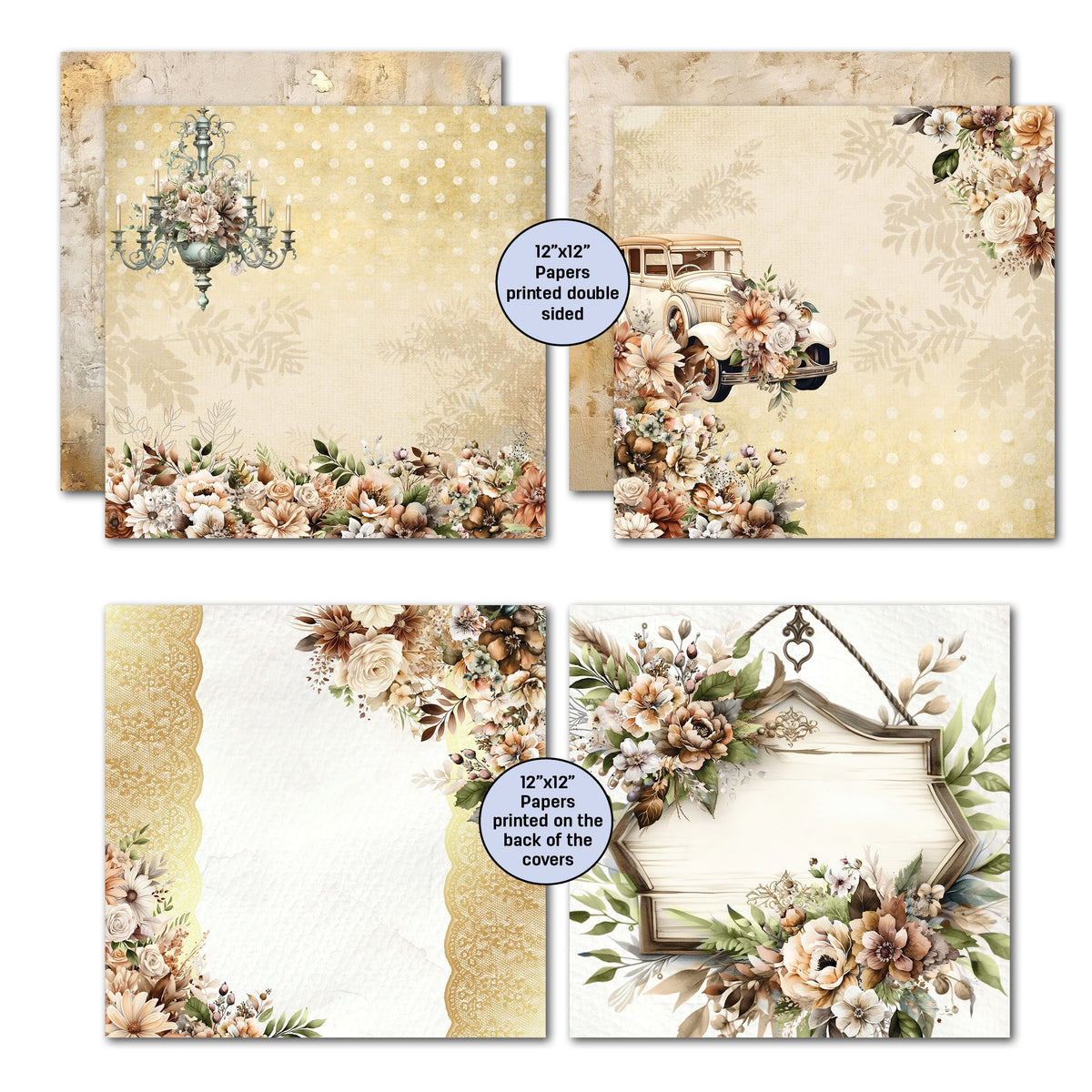 3Quarter Designs Wedded Bliss Lot de Papiers et de Découpes 30x30 cm