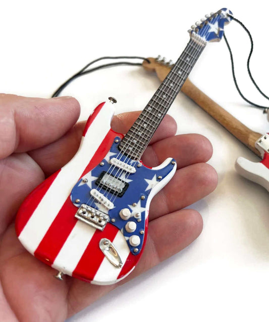 Wayne Kramer Stars N' Stripes USA Flag Fender Stratocaster - 6″ Guitar Ornament