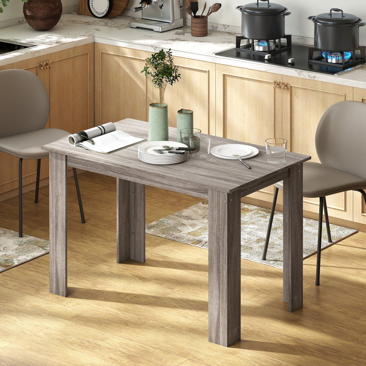 Table à manger Spencer 119 cm pour 4 à 6 personnes - Gris clair