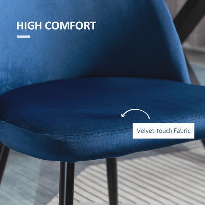 Lot de 2 chaises de salle à manger Dylan mi-dossier – Bleu foncé