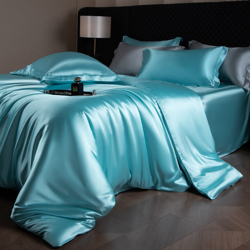 Parure de couette élégante Lustre Luxe - Bleu aquatique