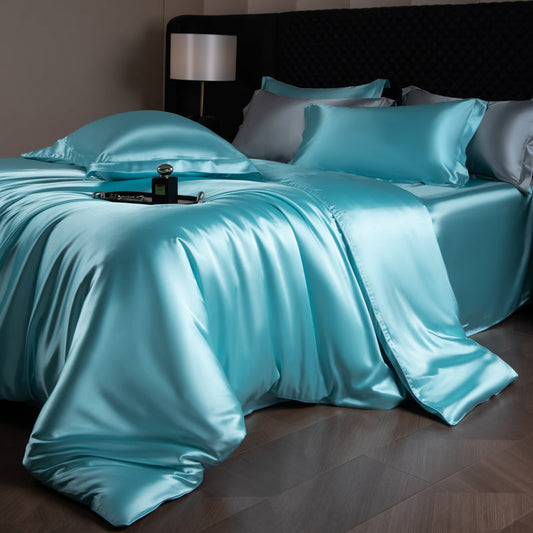 Parure de couette élégante Lustre Luxe - Bleu aquatique