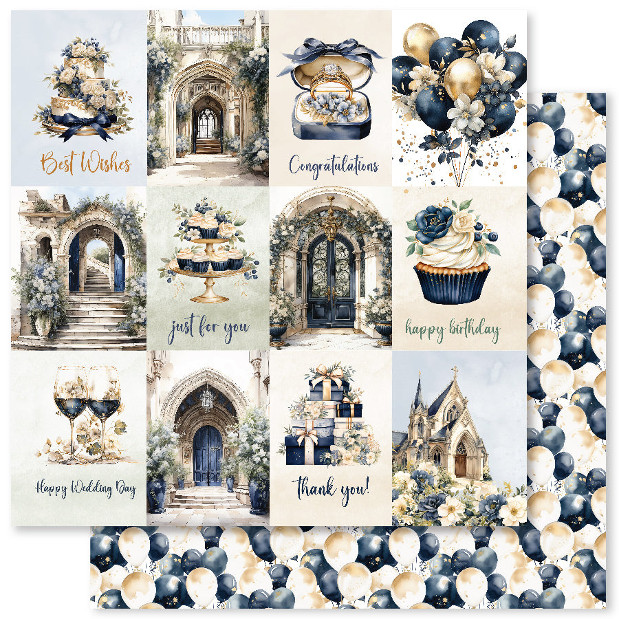 Wedding Blooms E Papier 30x30 cm (Paquet de 12) 31716