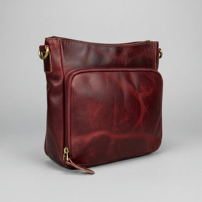 Buffalo Leather Crossbody Bag with Card Organizer