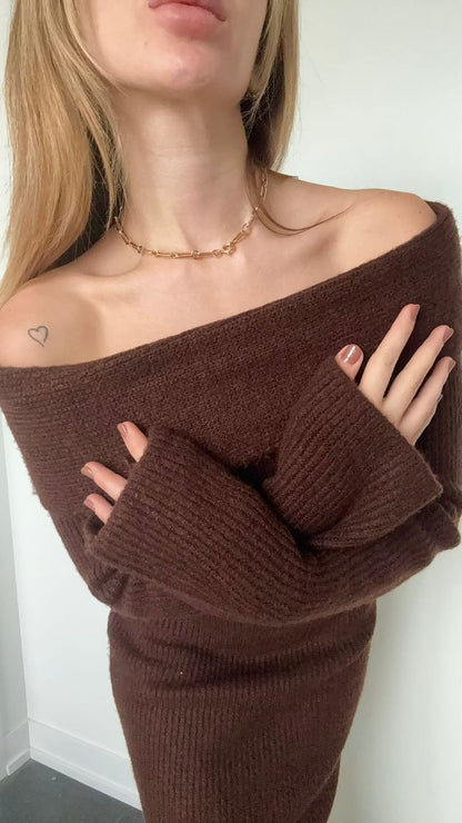 Robe longue élégance cacao