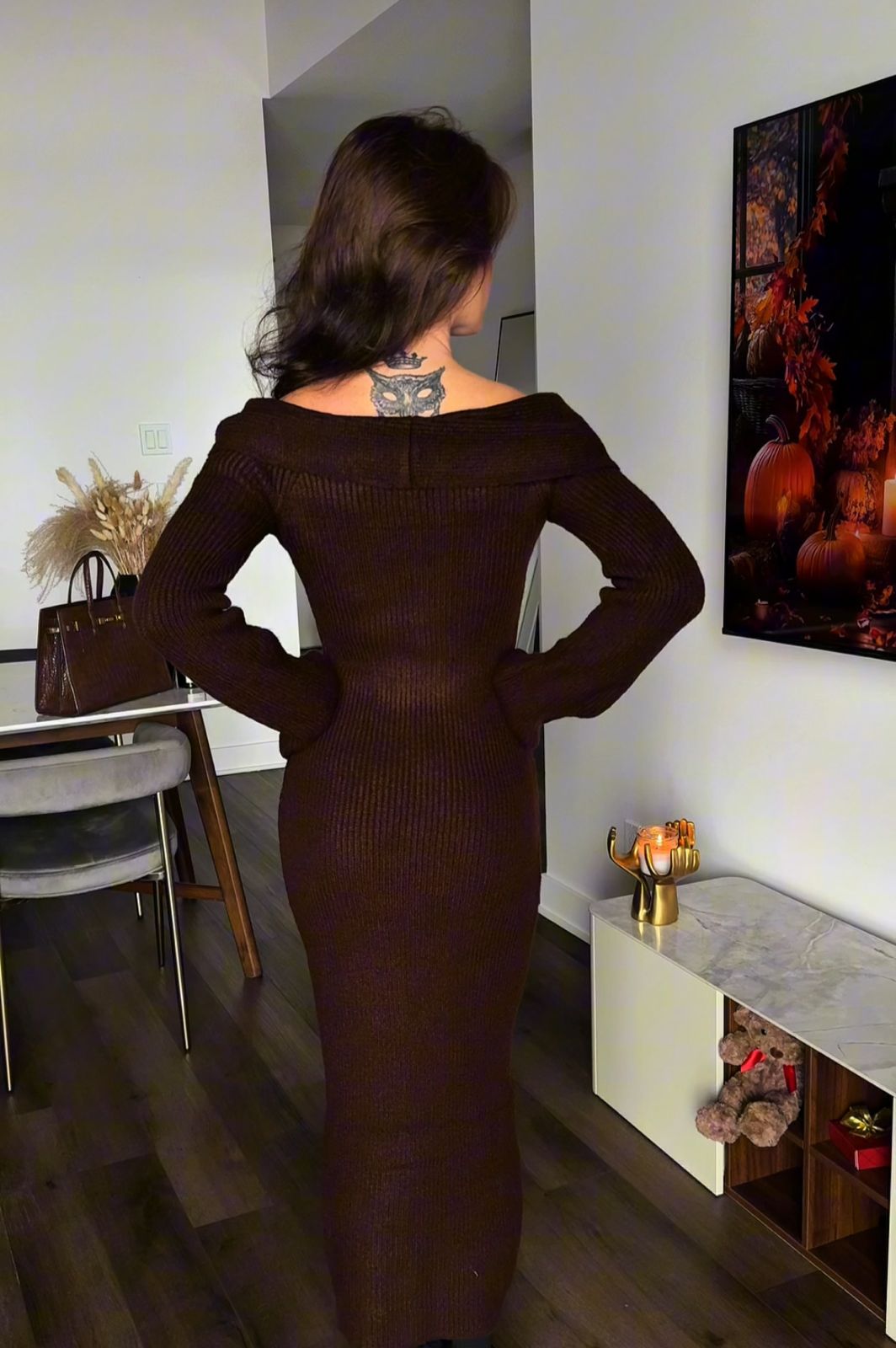 Robe longue élégance cacao