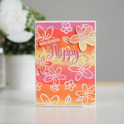 Tampon Woodware Clear Singles Marguerites 9,6 cm x 6,6 cm