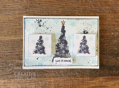 Lot de tampons Woodware Clear Singles « Arbres flocons de neige » 10 x 15 cm