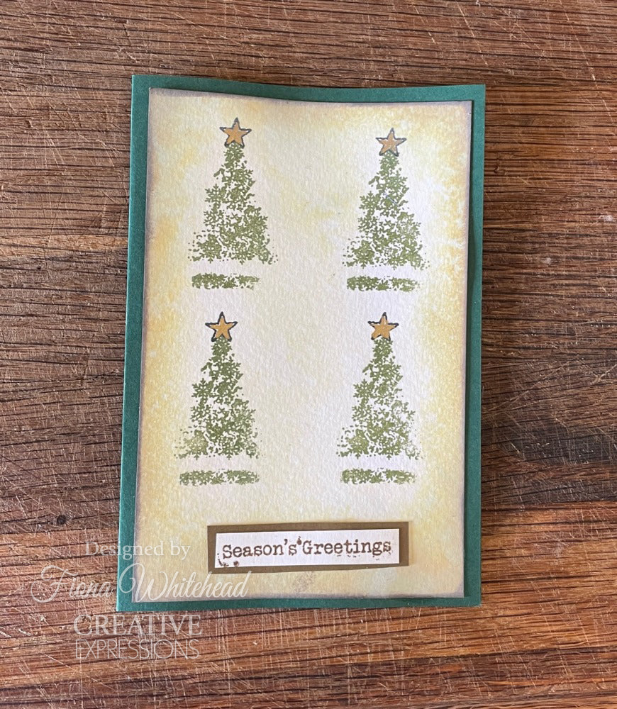 Lot de tampons Woodware Clear Singles « Arbres flocons de neige » 10 x 15 cm