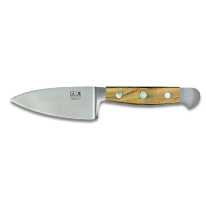 ALPHA OLIVE |  Hard Cheese Knife 4" Blade | Forged Steel / Olive wood handle
