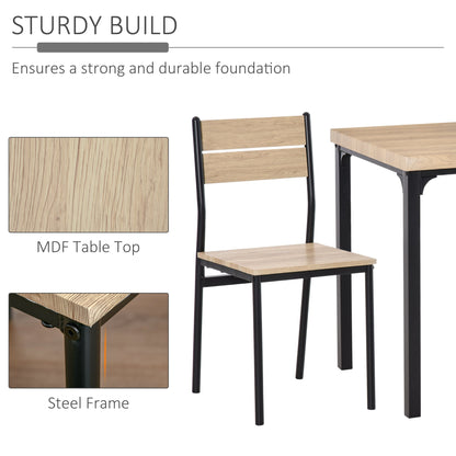 Kurt 3-Piece Dining Set for Small Spaces-Natural Wood