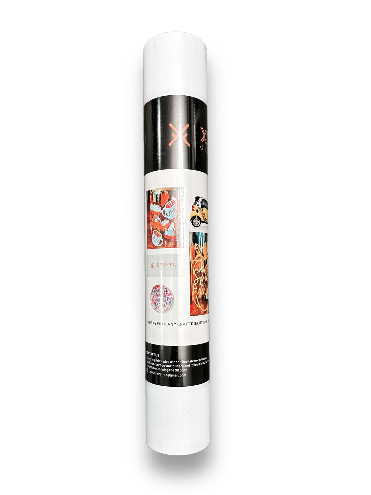 Vinyle adhésif permanent mat blanc XVinyl Pro avec support PET - Vinyle artisanal compatible Cricut Silhouette Cameo pour panneaux de signalisation, décoration d'intérieur, scrapbooking, autocollants pour tasses à faire soi-même