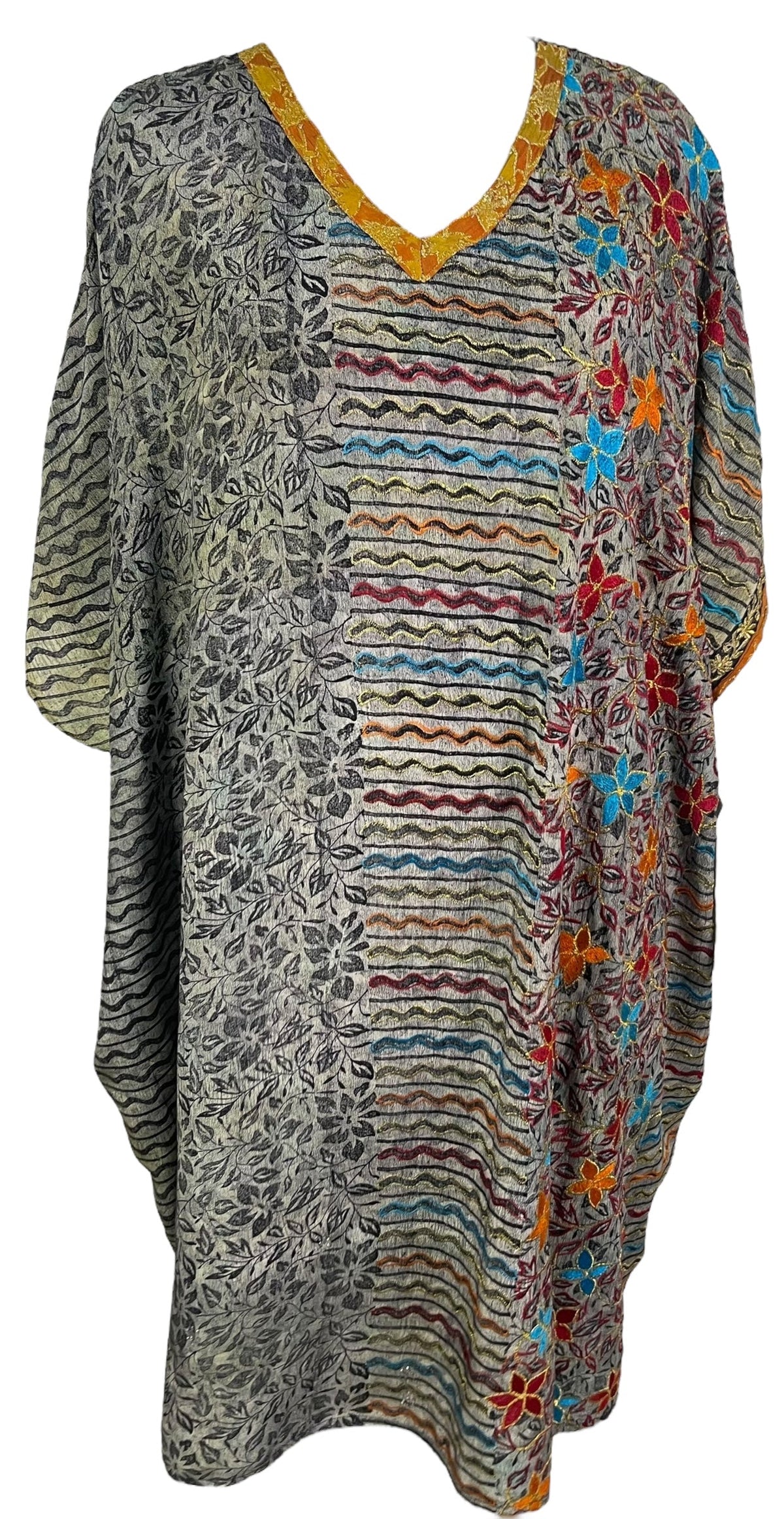 PRC6713 Kaftan mi-long en pure soie Avatar
