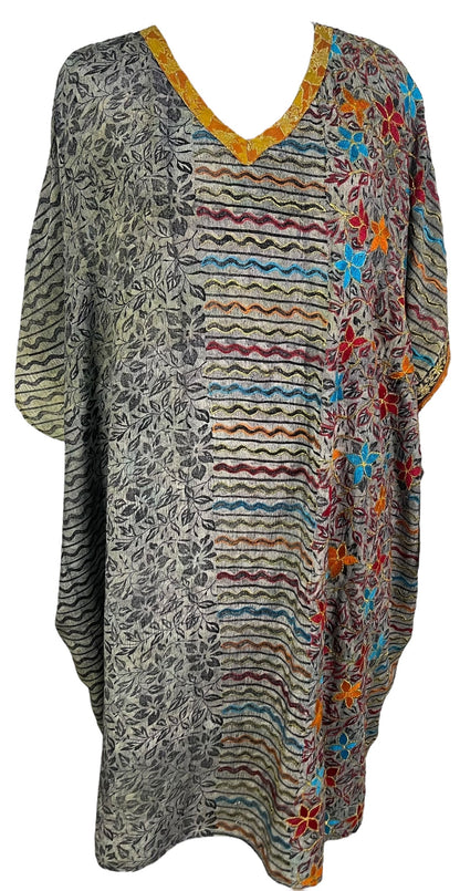 PRC6713 Kaftan mi-long en pure soie Avatar