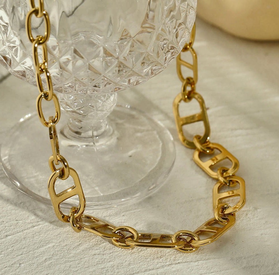 ZOIE: Collier plastron à maillons doubles
