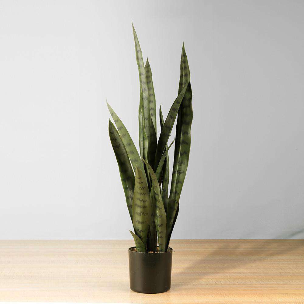 Zoro Sansevieria artificiel serpent plante en pot vert foncé 76 cm