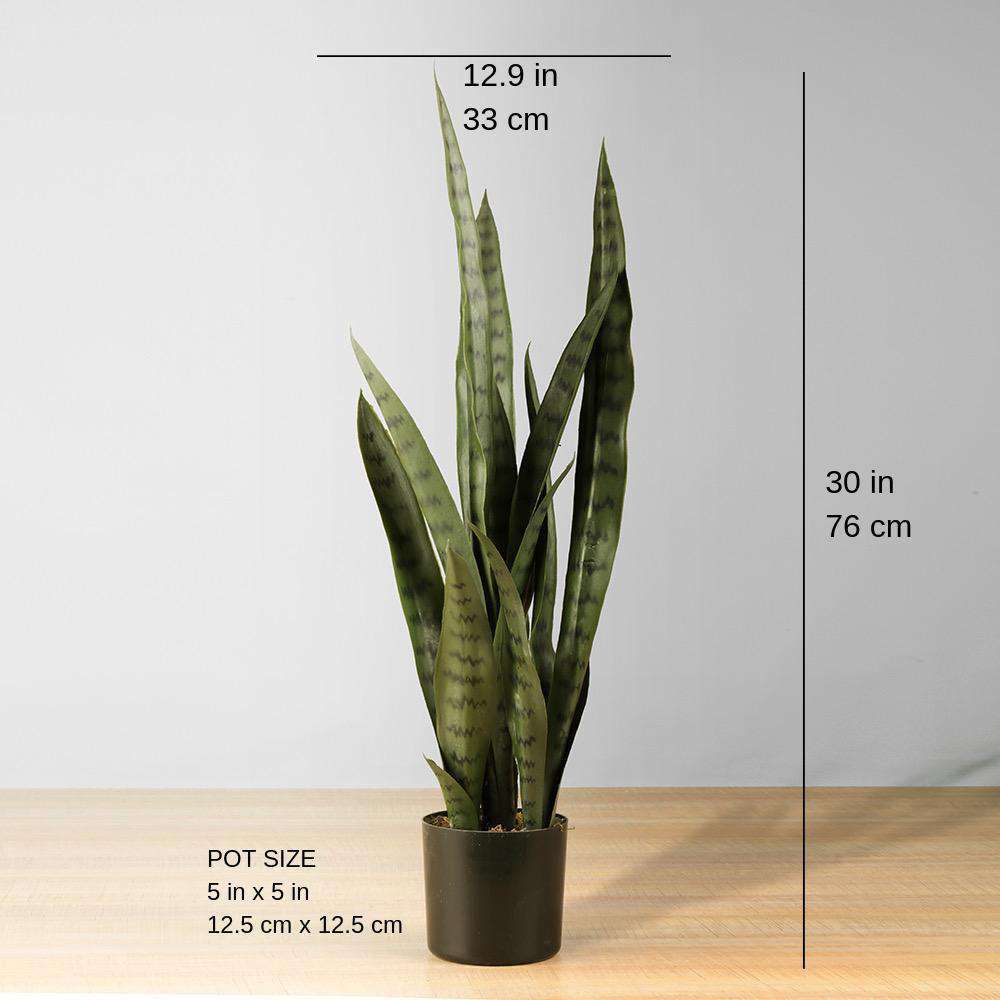 Zoro Sansevieria artificiel serpent plante en pot vert foncé 76 cm