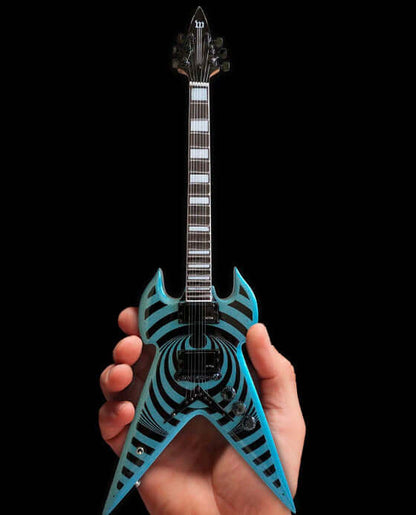 Zakk Wylde WARHAMMER Pelham Blue Vertigo Mini Guitare Réplique de Collection