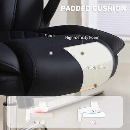 Chaise de bureau exécutive en tissu Hayden avec accoudoirs relevables - Noir