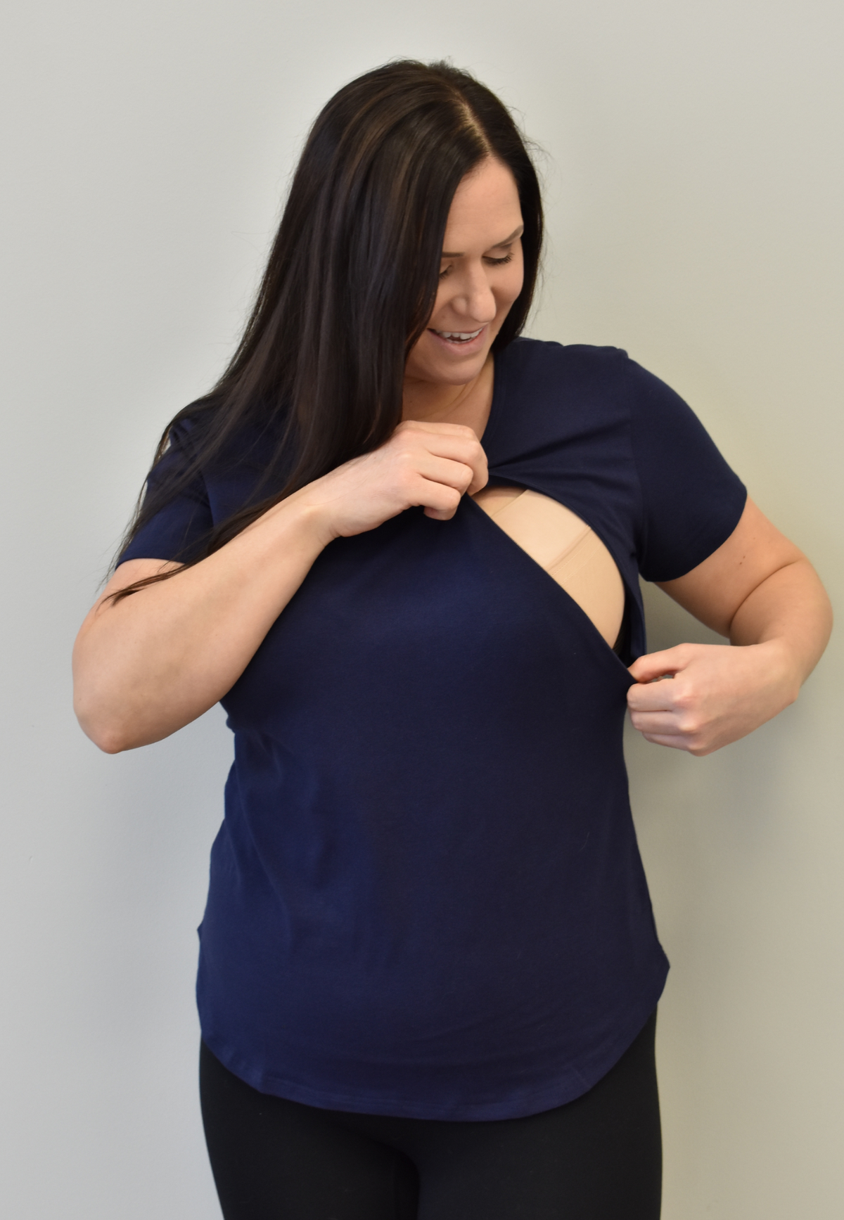 Haut d'allaitement à manches courtes Zoe Zipper