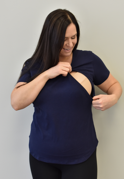 Haut d'allaitement à manches courtes Zoe Zipper